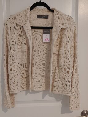Primark Cream Crochet Openwork Cardigan Jacket